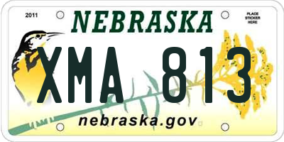 NE license plate XMA813