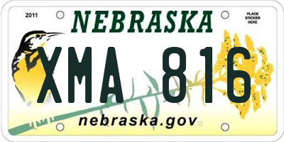 NE license plate XMA816