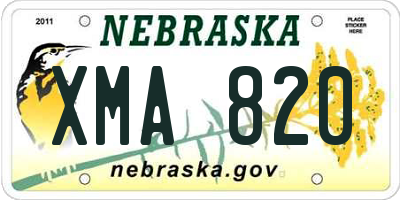 NE license plate XMA820