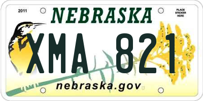 NE license plate XMA821