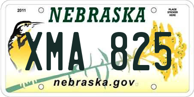NE license plate XMA825