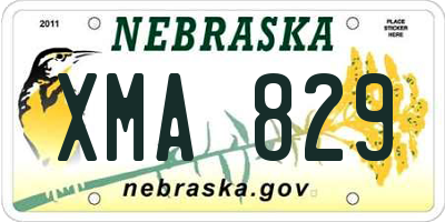 NE license plate XMA829