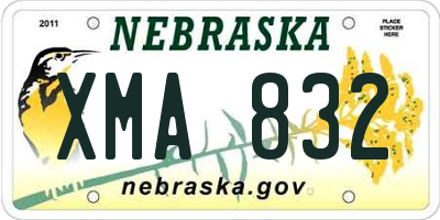 NE license plate XMA832