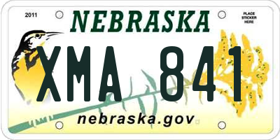 NE license plate XMA841