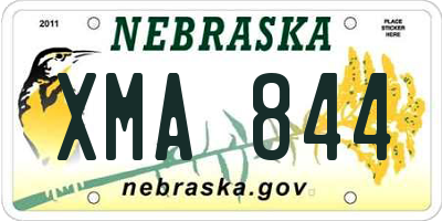 NE license plate XMA844