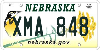 NE license plate XMA848