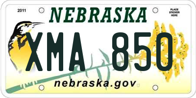 NE license plate XMA850