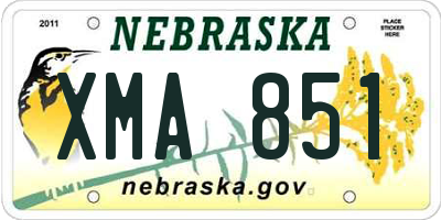 NE license plate XMA851
