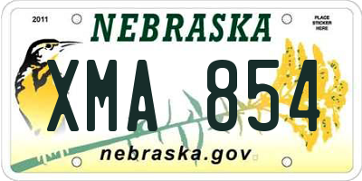NE license plate XMA854