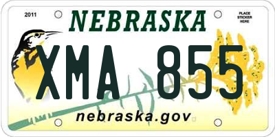 NE license plate XMA855