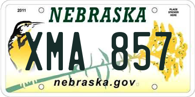 NE license plate XMA857