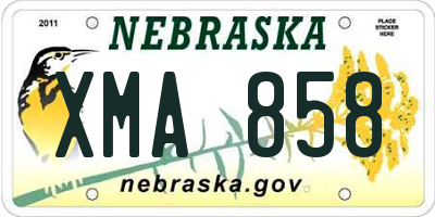 NE license plate XMA858