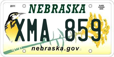 NE license plate XMA859