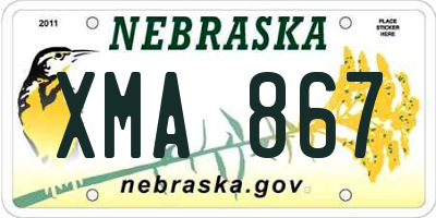 NE license plate XMA867