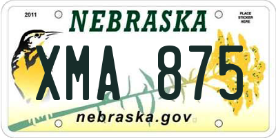 NE license plate XMA875