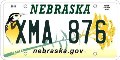 NE license plate XMA876