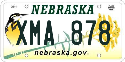 NE license plate XMA878