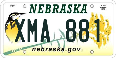 NE license plate XMA881