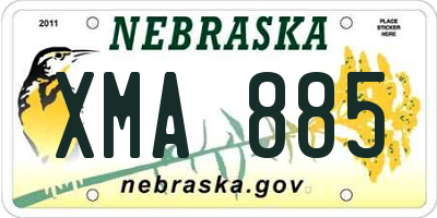 NE license plate XMA885