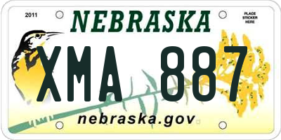 NE license plate XMA887