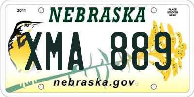 NE license plate XMA889