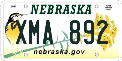 NE license plate XMA892