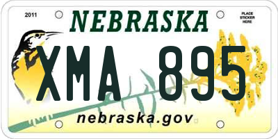 NE license plate XMA895