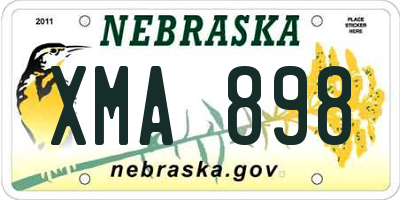NE license plate XMA898