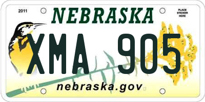 NE license plate XMA905