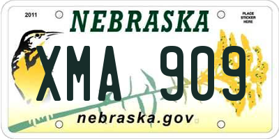 NE license plate XMA909