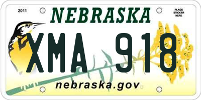 NE license plate XMA918