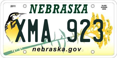 NE license plate XMA923