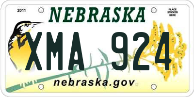 NE license plate XMA924