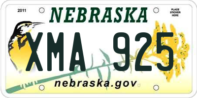 NE license plate XMA925