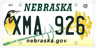 NE license plate XMA926