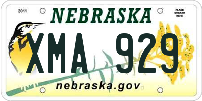 NE license plate XMA929