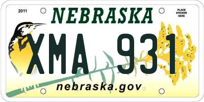 NE license plate XMA931