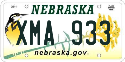 NE license plate XMA933
