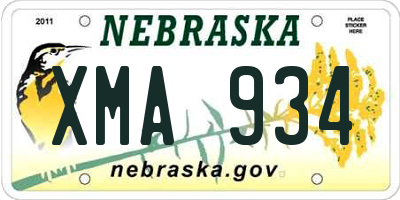 NE license plate XMA934