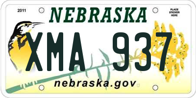 NE license plate XMA937