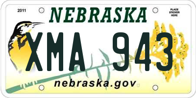 NE license plate XMA943