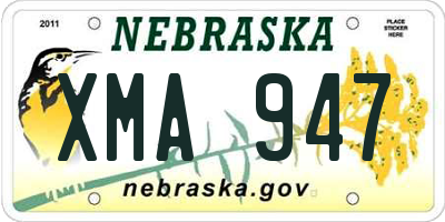 NE license plate XMA947