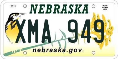 NE license plate XMA949