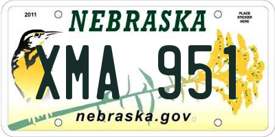 NE license plate XMA951