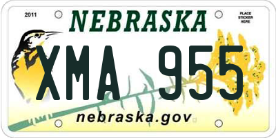NE license plate XMA955