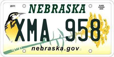 NE license plate XMA958