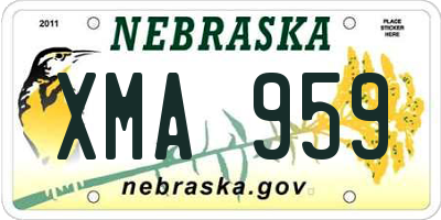 NE license plate XMA959