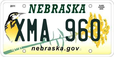 NE license plate XMA960