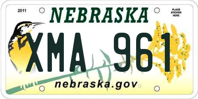 NE license plate XMA961