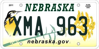NE license plate XMA963